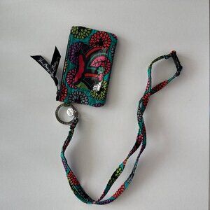 Disney Vera Bradley Magical Blooms ID Case with Lanyard | Floral Mickey Print